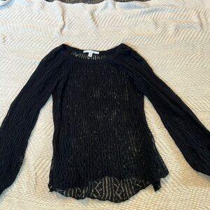 Cute black Lauren Conrad sweater with bell sleeves